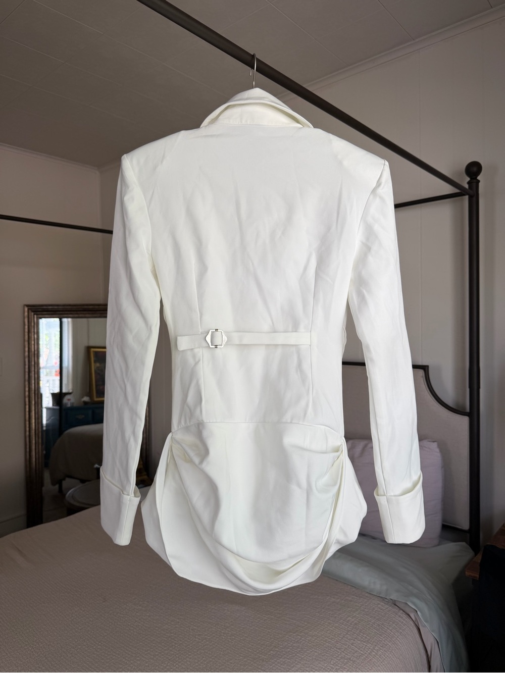 White Sculpted Mini Dress - Picture 5 of 8
